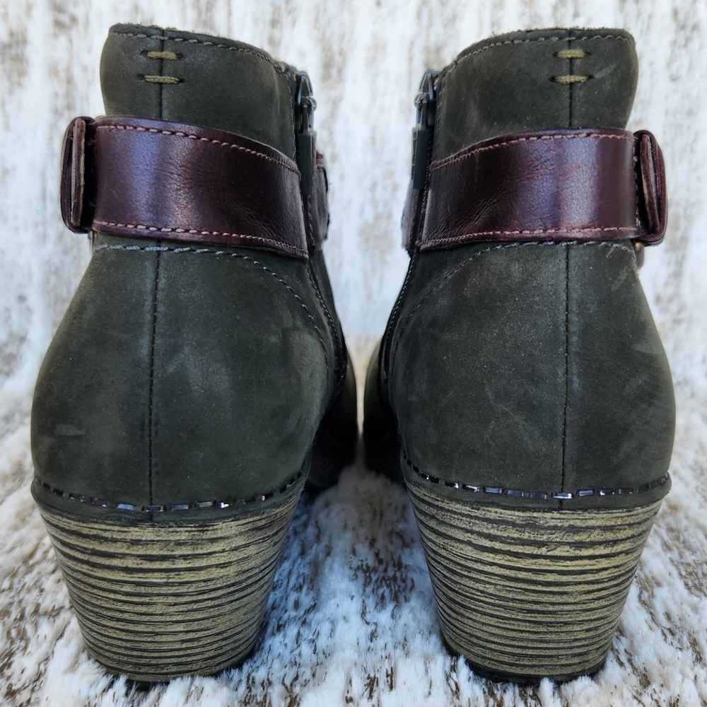 Dansko "Michelle" Milled Nubuck Boot Olive Green | Women's Size 39, 8.5 Or 9 - Picture 5 of 14